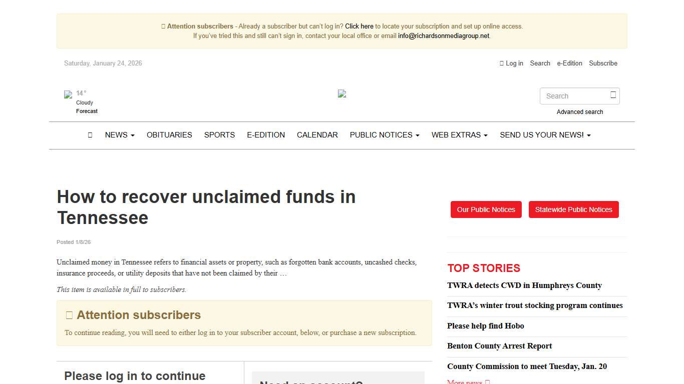 How to recover unclaimed funds in Tennessee - The Camden Chronicle