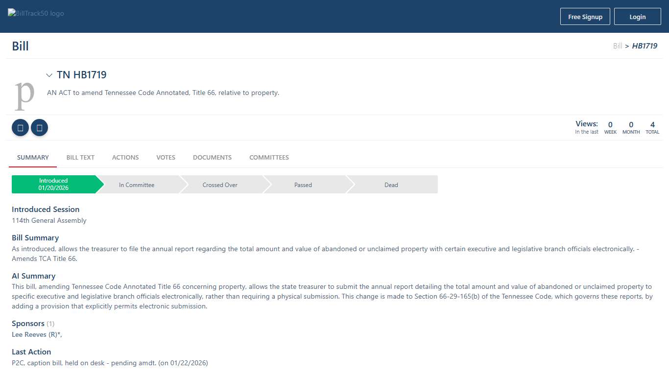 TN HB1719 BillTrack50